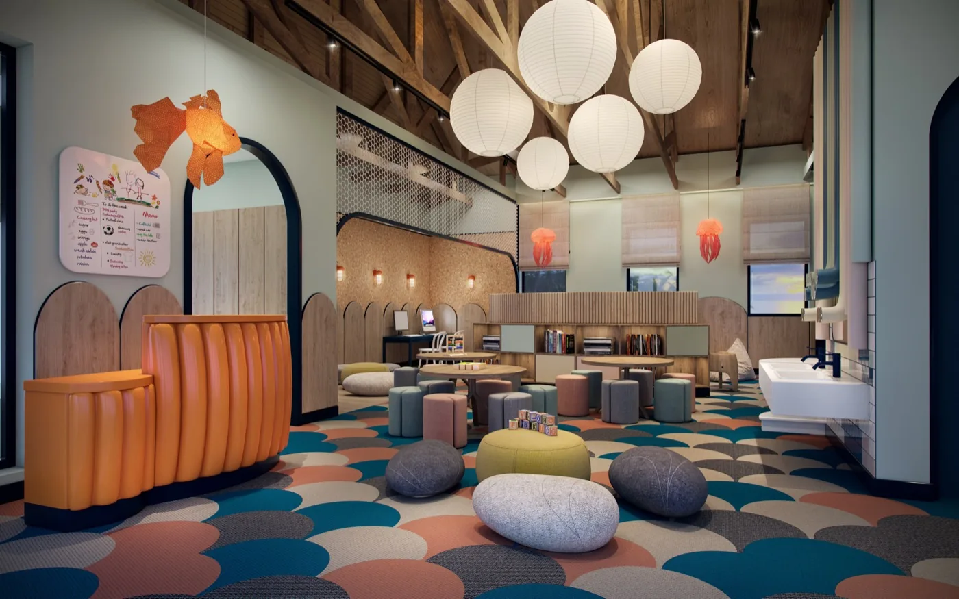 The kids club, bright and built for play