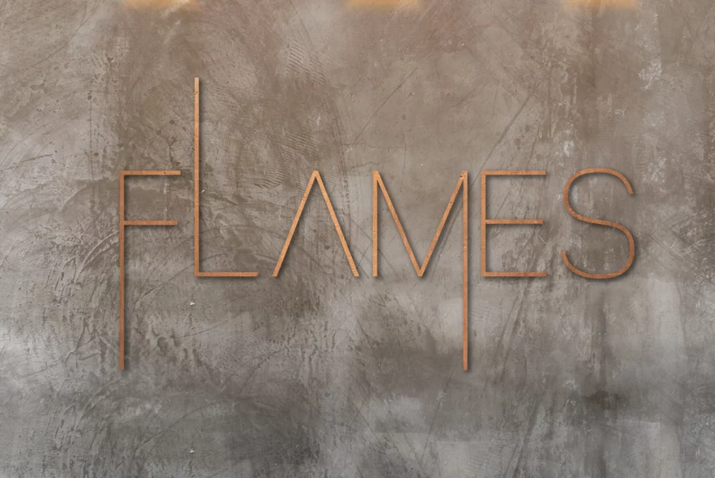 Flames restaurant collateral
