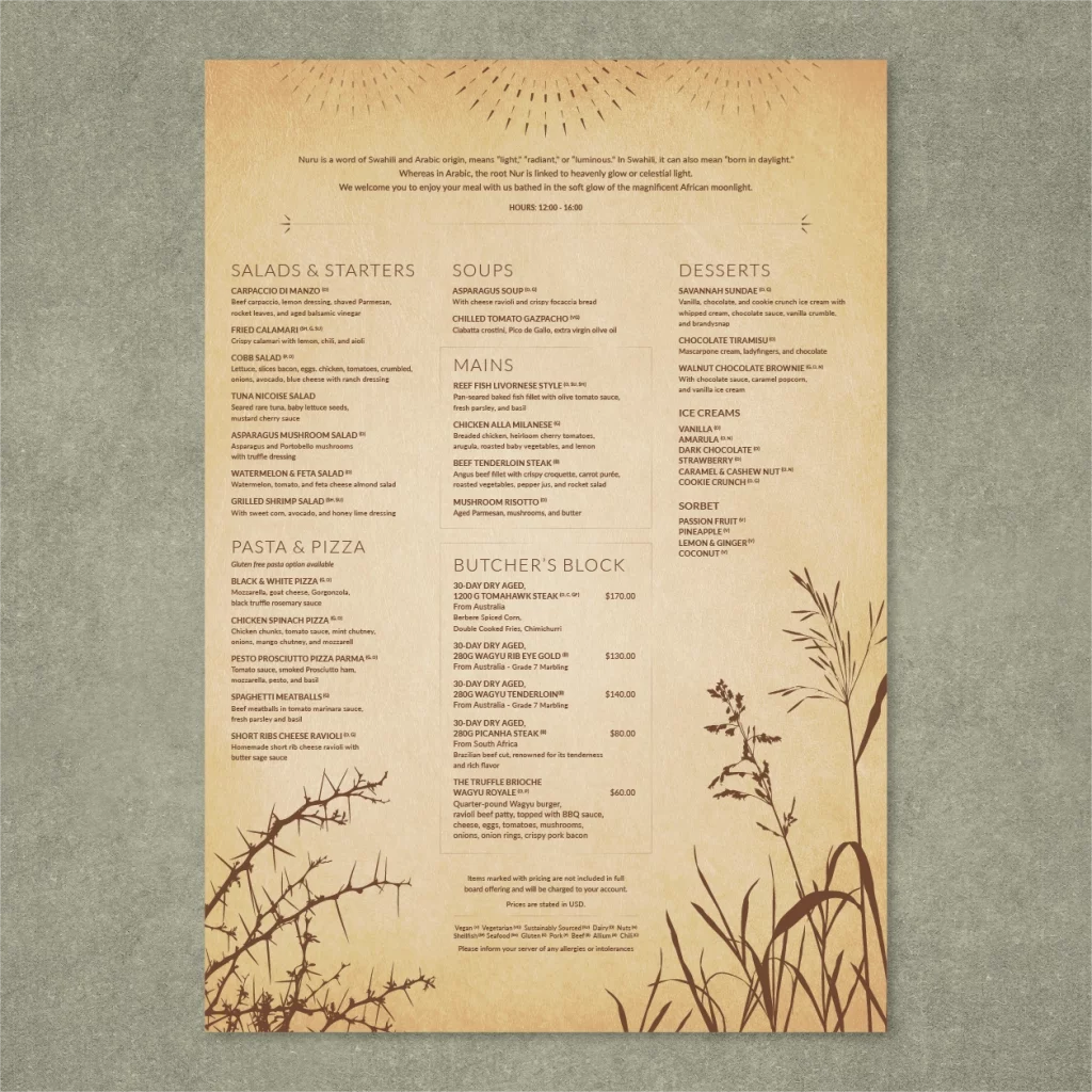 Nuru restaurant collateral