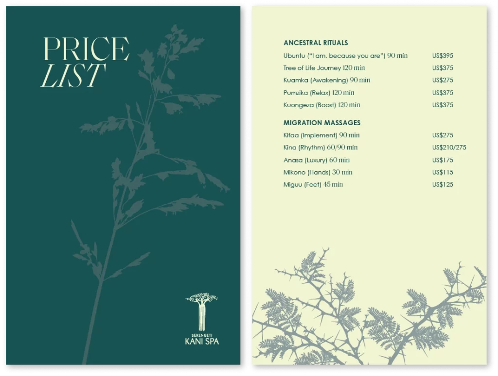 Spa brochure pages