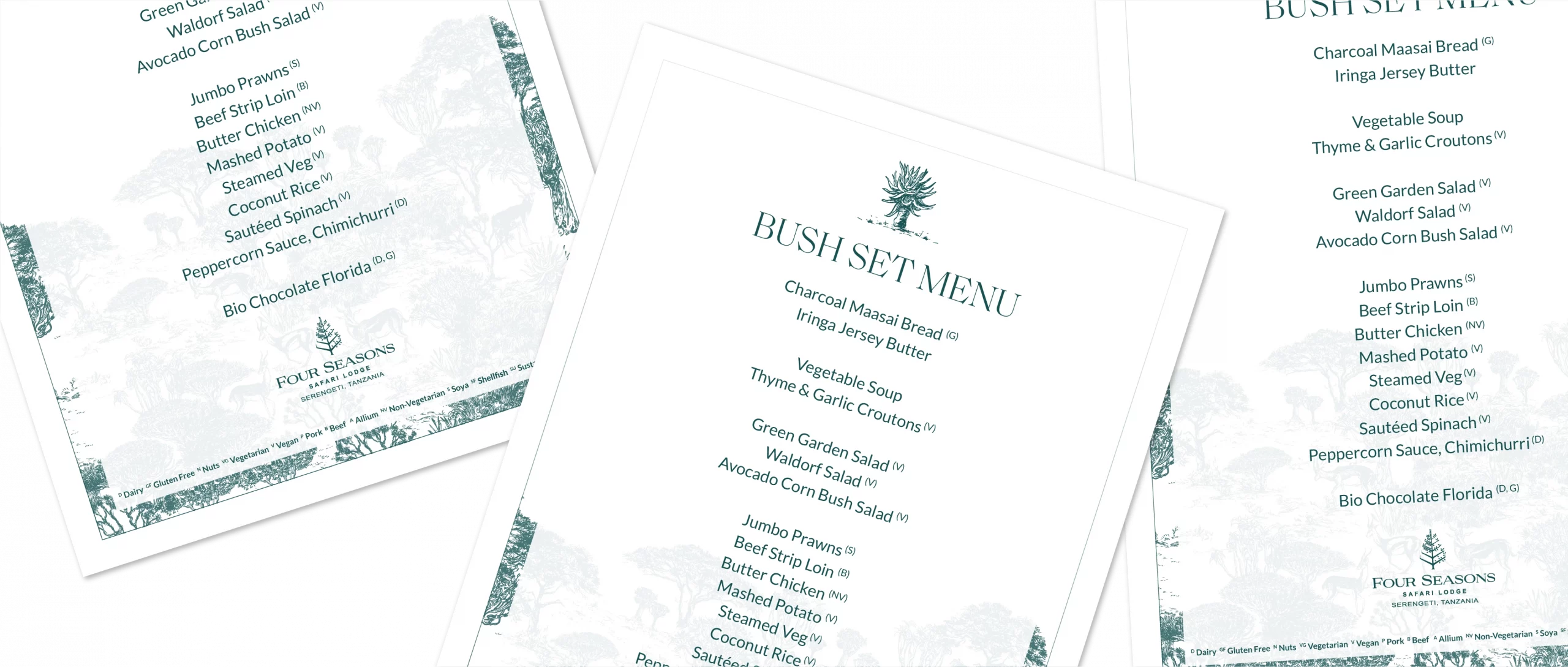 Vineyard private dining menu