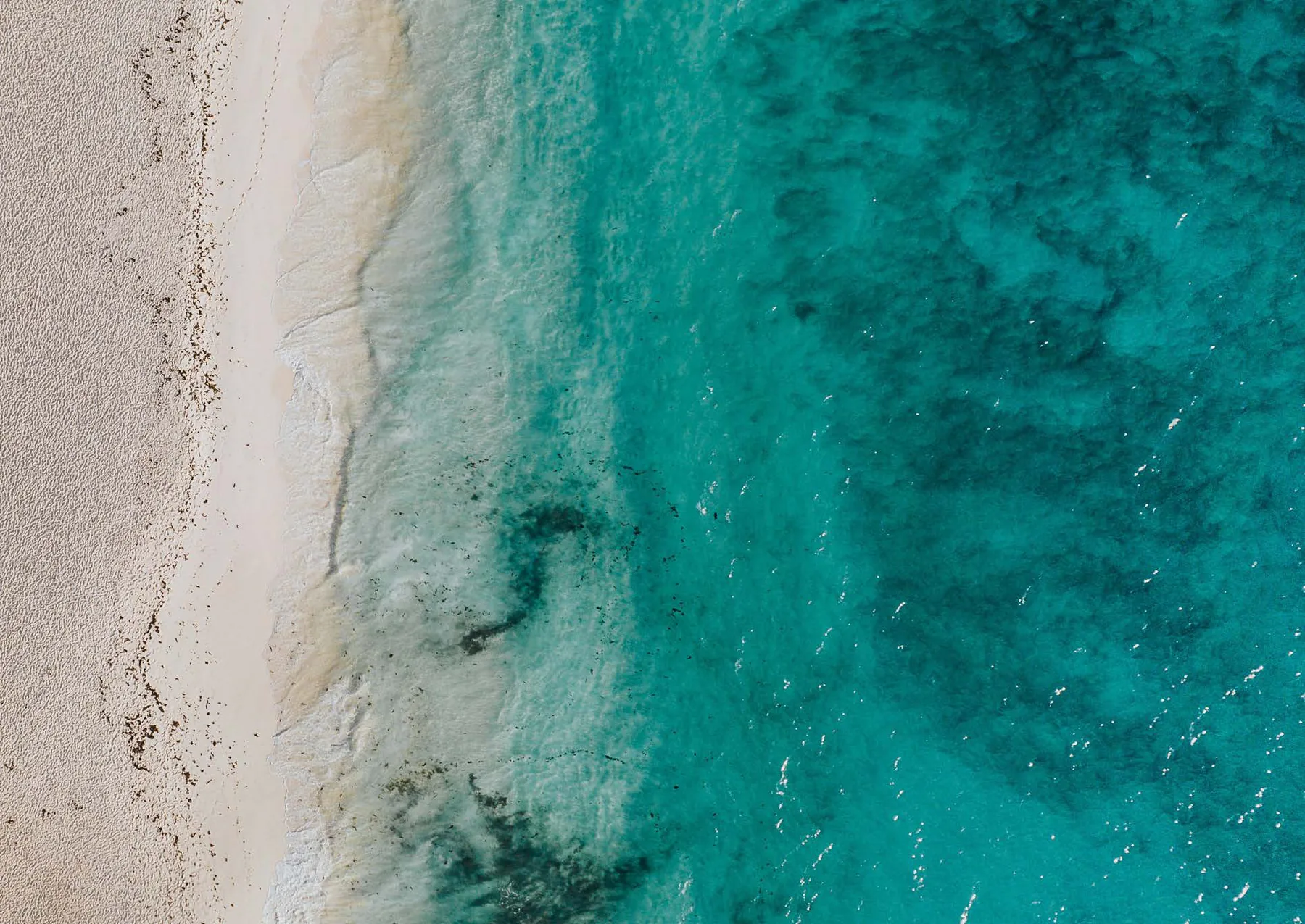 Turquoise shallows seen from above