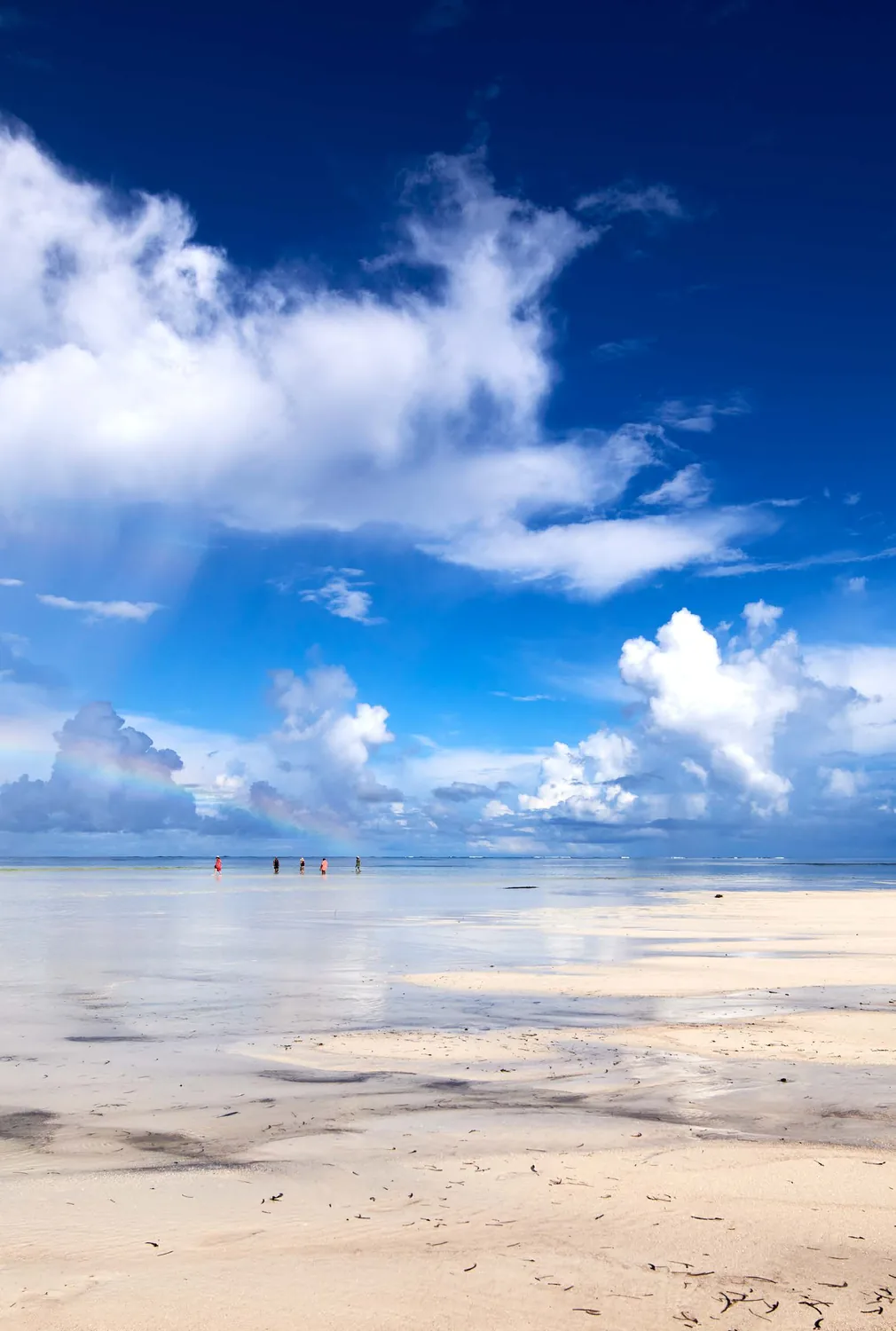 Wide tropical sky over a calm beach